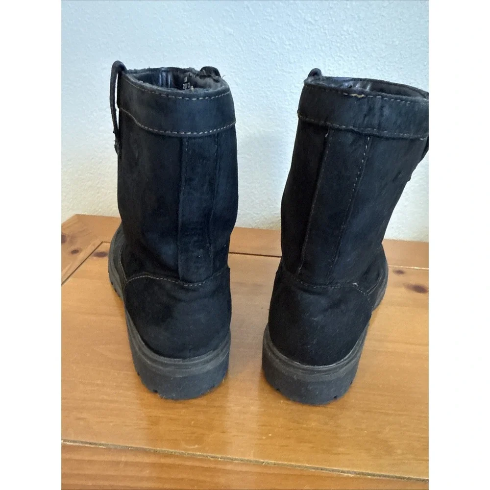 b.o.c Women's Black Suede Fleece Lined Booties‎ Size-9.5